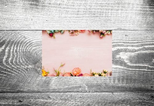 Tischkarte Holz Romantik Rosa