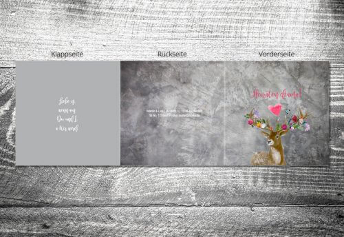 Hochzeit Flower-Power-Hirsch | 6-Seitig – Bild 2