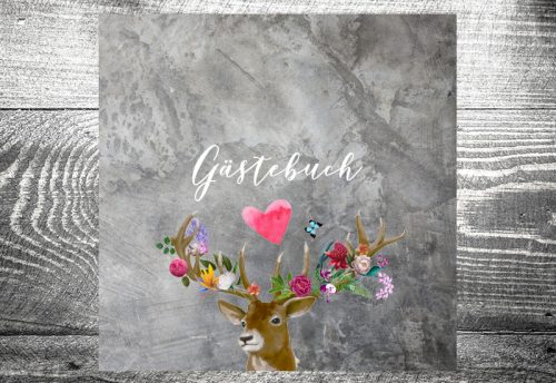 Gästebuch Flower-Power-Hirsch