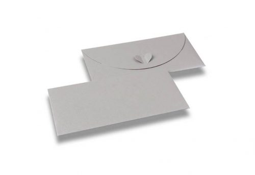 Umschlag Premium Herzverschluss Silbergrau