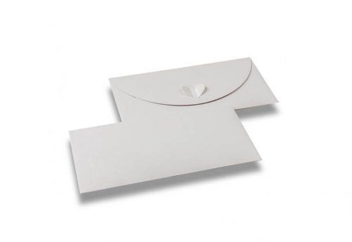Umschlag Premium Herzverschluss Weiß