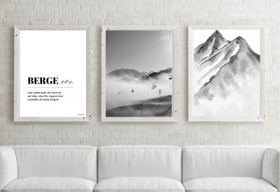 kartlerei bayrische poster shop bergliebe alpenstyle berge gondel hirsch5 400x275 - Poster & Bilder