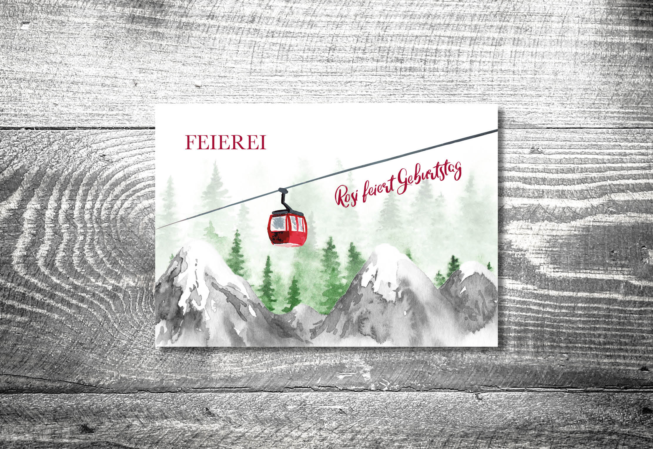kartlerei bayrische einladungskarten geburtstag alpenstyle bergbahn gondel gondelliebe - Feierei in Zeiten von Corona . . .