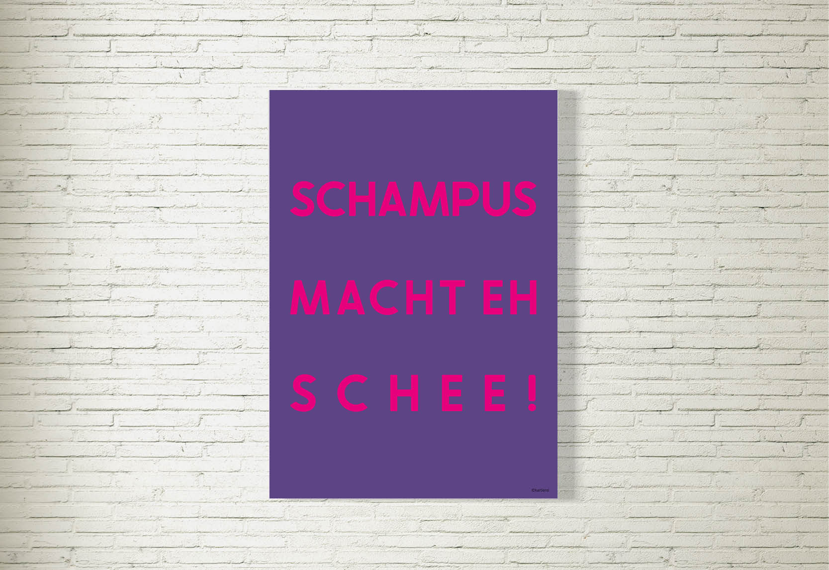 kartlerei poster shop bayrische poster spruch statement typo bilder bayern pop art11 - Poster/Bild Schampus macht eh schee! lila/pink