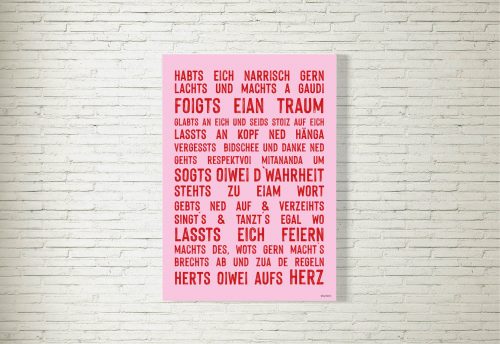 Poster/Bild Lebensgfui pink/rot