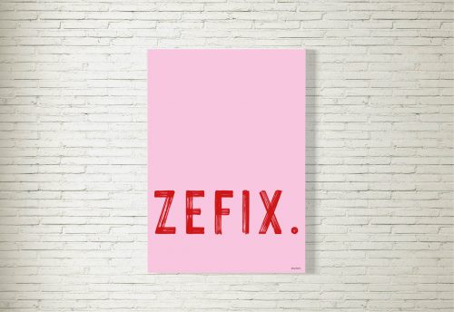 Poster/Bild ZEFIX brush pink/rot