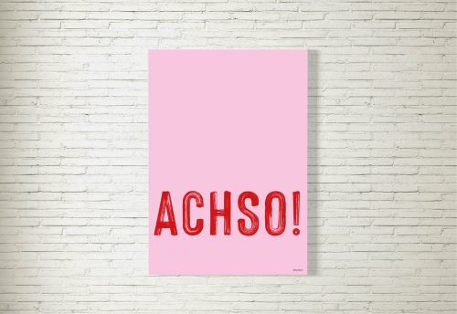Poster/Bild ACHSO brush pink/rot