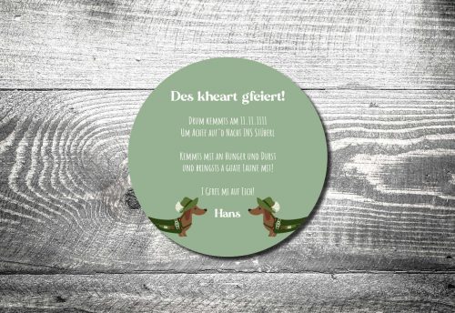 Bierdeckel Trachtendackel Bua – Bild 2