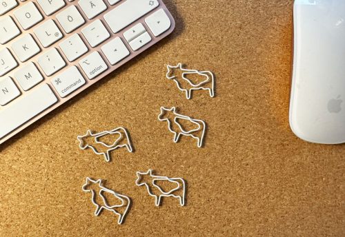 Büroklammer Kuh weiß 5er Set 2,90 €