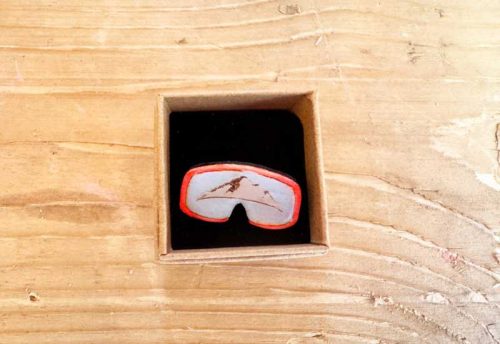 Anstecker Skibrille Berge | handbemalt 14,50 € – Bild 2