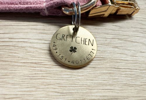 Hundemarke mit Gravur Edelstahl Messing – Bild 2