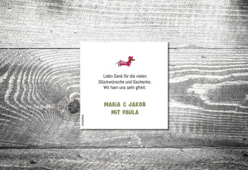 Trachtendackel Madl | Geburtskarte Leporello – Bild 4
