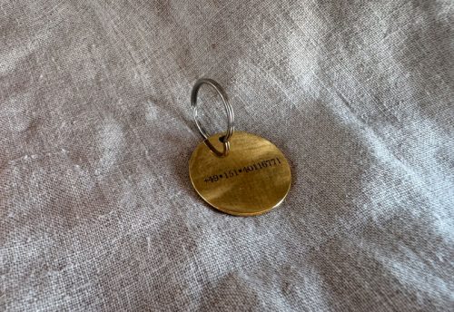 Hundemarke mit Gravur Schreibschrift Gold glänzend – Bild 4