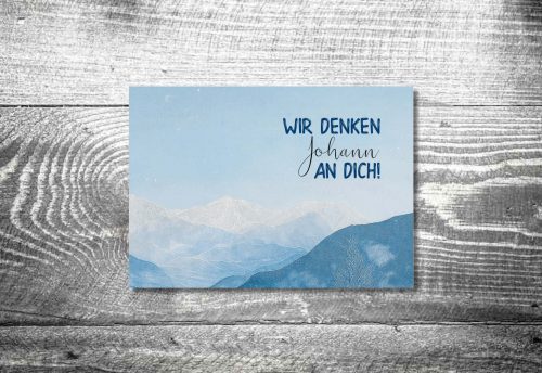 Bergpanorama | Trauer Dankeskarte | 4-Seitig