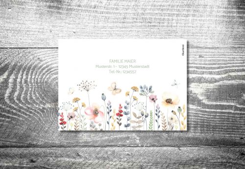 Blumenwiese | Trauer Dankeskarte | 4-Seitig – Bild 3