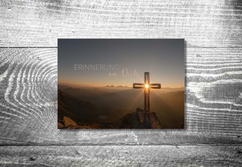 Gipfelkreuz | Trauer Dankeskarte | 2-Seitig