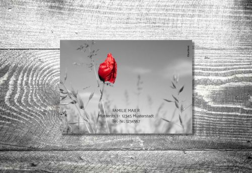Mohnblume | Trauer Dankeskarte | 4-Seitig – Bild 3