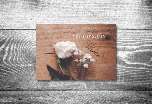 Trauerrose | Trauer Dankeskarte | 2-Seitig