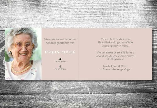 Trauerrose | Trauer Dankeskarte | 4-Seitig – Bild 2