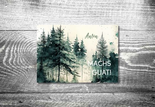 Waldluft | Trauer Dankeskarte | 4-Seitig