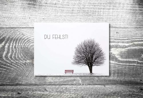 Winterspaziergang | Trauer Dankeskarte | 2-Seitig