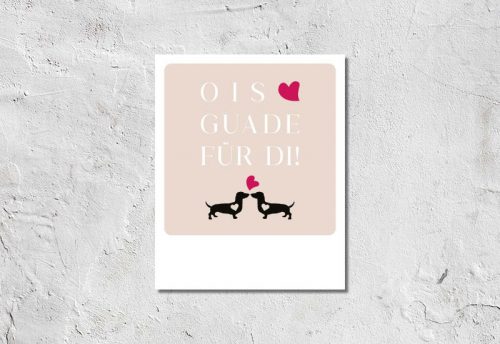 Postkarte Dackelliebe Ois Guade 1,90 €