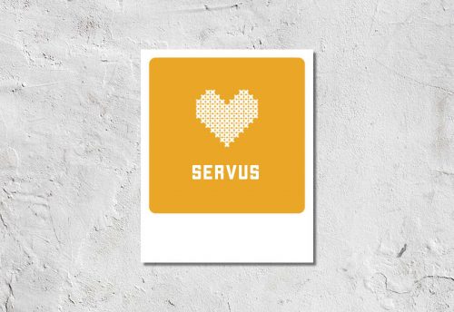 Postkarte Stickherzl Servus 1,90 €