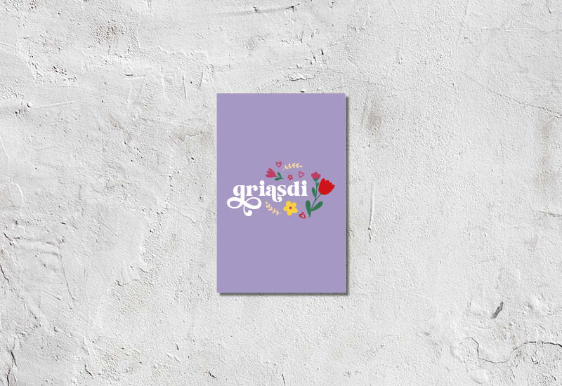 Minikarte Flower griasdi 1,50 €